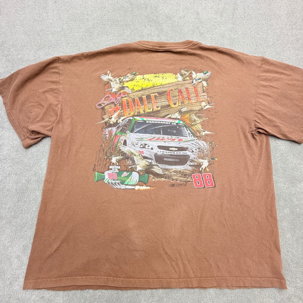 Vintage Dale Earnhardt Jr 88 NASCAR T-Shirt Brown Chase Authentics Mens 2XL
